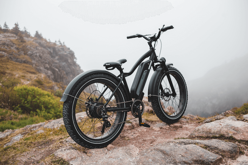 崖の上の電動自転車